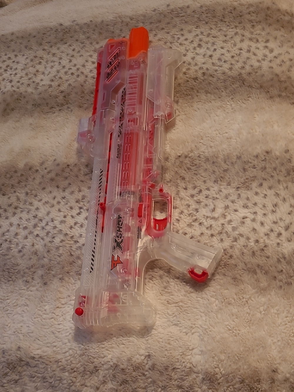 Clear Plastic Red Accent Kids Toy Blaster